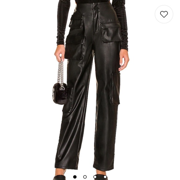 AFRM Pants - AFRM Sigmund Vegan Leather Pant in Black